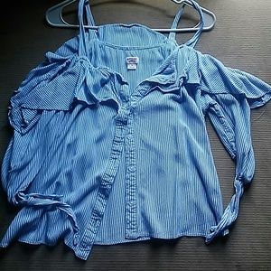 Mossimo off the shoulder button down shirt